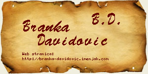 Branka Davidović vizit kartica
